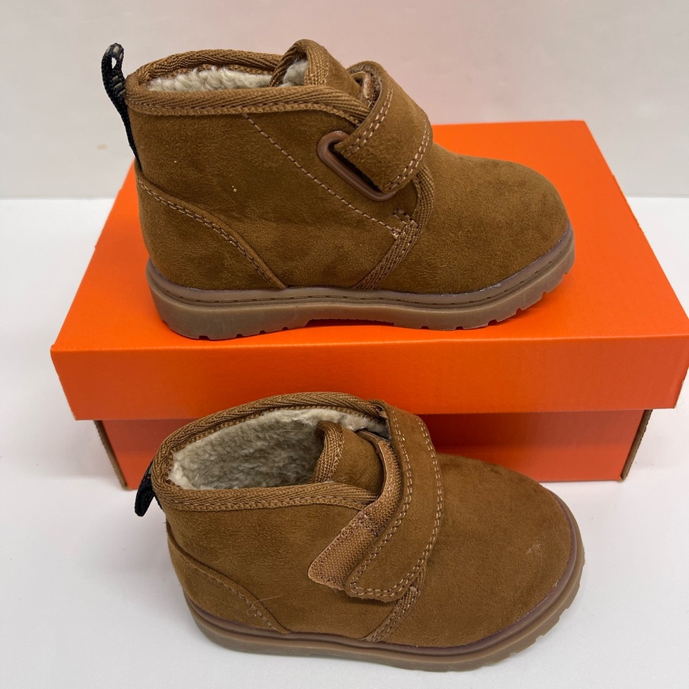 Kat & Jack Brown Kids Shoes with Velcro Strap - Picture 2 of 16